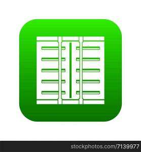 Jalousie icon digital green for any design isolated on white vector illustration. Jalousie icon digital green