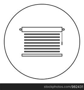 Jalousie Metal window jalousie for office Louvers icon in circle round outline black color vector illustration flat style simple image. Jalousie Metal window jalousie for office Louvers icon in circle round outline black color vector illustration flat style image