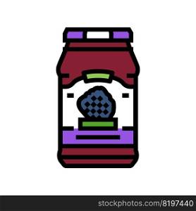 jam blackberry color icon vector. jam blackberry sign. isolated symbol illustration. jam blackberry color icon vector illustration