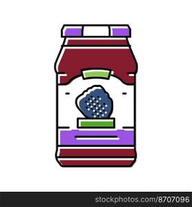 jam blackberry color icon vector. jam blackberry sign. isolated symbol illustration. jam blackberry color icon vector illustration