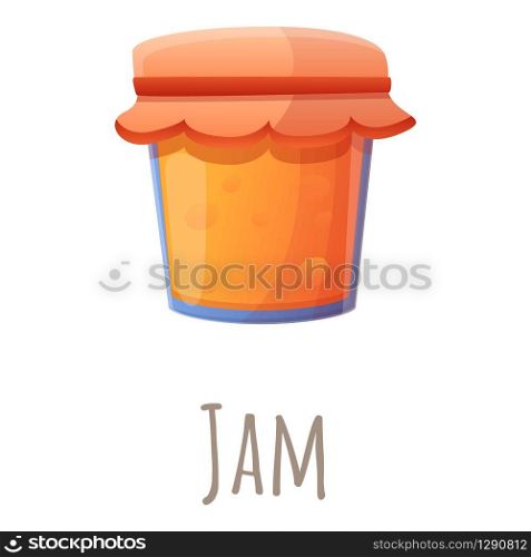 Jam jar icon. Cartoon of jam jar vector icon for web design isolated on white background. Jam jar icon, cartoon style