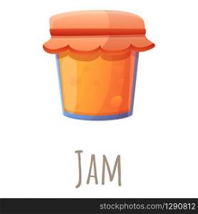 Jam jar icon. Cartoon of jam jar vector icon for web design isolated on white background. Jam jar icon, cartoon style