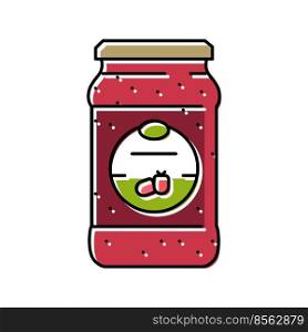 jam raspberry fruit berry color icon vector. jam raspberry fruit berry sign. isolated symbol illustration. jam raspberry fruit berry color icon vector illustration
