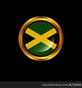 Jamaica flag Golden button