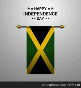 Jamaica Independence day hanging flag background