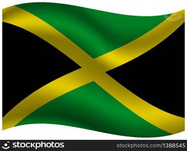 Jamaica National flag. original color and proportion. Simply vector illustration background, from all world countries flag set for design, education, icon, icon, isolated object and symbol for data visualisation