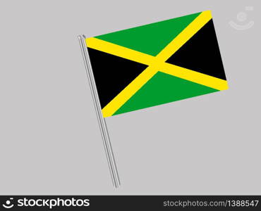 Jamaica National flag. original color and proportion. Simply vector illustration background, from all world countries flag set for design, education, icon, icon, isolated object and symbol for data visualisation
