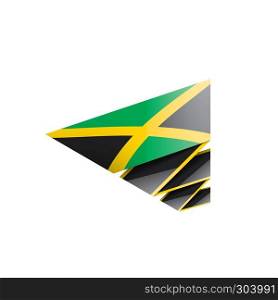 Jamaica national flag, vector illustration on a white background. Jamaica flag, vector illustration on a white background