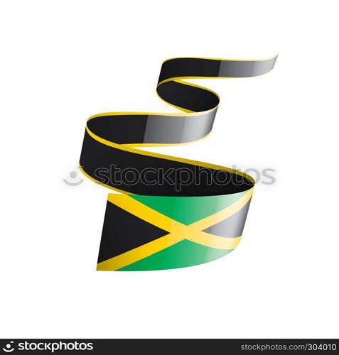 Jamaica national flag, vector illustration on a white background. Jamaica flag, vector illustration on a white background