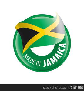 Jamaica national flag, vector illustration on a white background. Jamaica flag, vector illustration on a white background