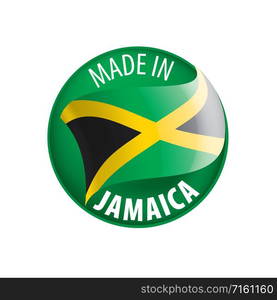 Jamaica national flag, vector illustration on a white background. Jamaica flag, vector illustration on a white background