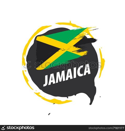Jamaica national flag, vector illustration on a white background. Jamaica flag, vector illustration on a white background
