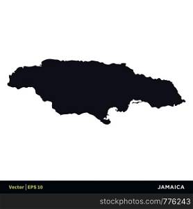 Jamaica - North America Countries Map Icon Vector Logo Template Illustration Design. Vector EPS 10.