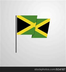 Jamaica waving Flag design vector