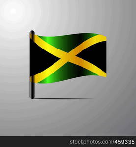 Jamaica waving Shiny Flag design vector