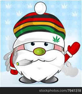 jamaican Santa Claus cartoon. jamaican Santa Claus cartoon on background
