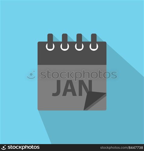 January Calendar icon vector in modern flat style