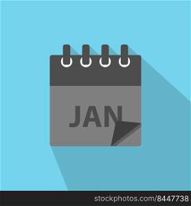 January Calendar icon vector in modern flat style