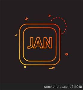 January Calender icon design vector