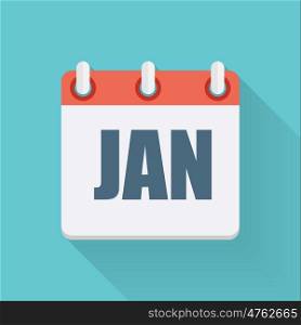 January Dates Flat Icon with Long Shadow. Vector Illustration EPS10. January Dates Flat Icon with Long Shadow. Vector Illustration