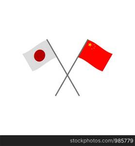 Japan and China flags. Flags icon. vector eps10. Japan and China flags