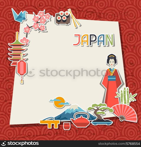 Japan background design. Illustration on Japanese theme.