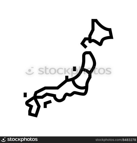 japan country map flag line icon vector. japan country map flag sign. isolated contour symbol black illustration. japan country map flag line icon vector illustration