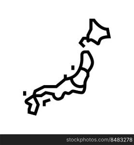 japan country map flag line icon vector. japan country map flag sign. isolated contour symbol black illustration. japan country map flag line icon vector illustration