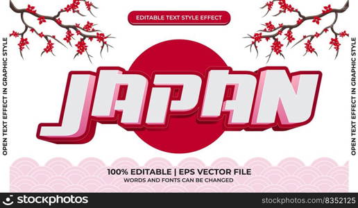 Japan editable text effect with asian type style and bold font concept use for brand label and logo. Text effect template