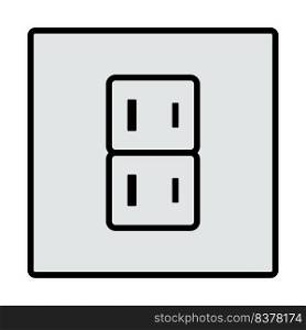 Japan Electrical Socket Icon. Editable Bold Outline With Color Fill Design. Vector Illustration.