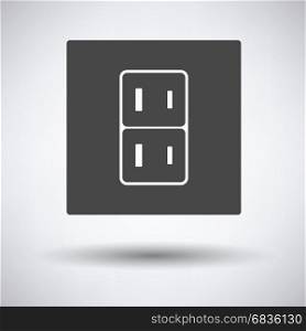 Japan electrical socket icon on gray background, round shadow. Vector illustration.