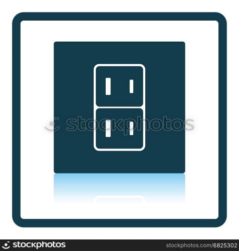 Japan electrical socket icon. Shadow reflection design. Vector illustration.