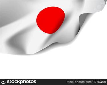 Japan flag on white background. Vector illustration
