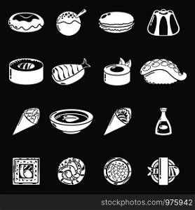 Japan food icons set vector white isolated on grey background . Japan food icons set grey vector