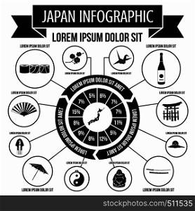 Japan infographic elements in simple style for any design. Japan infographic elements, simple style