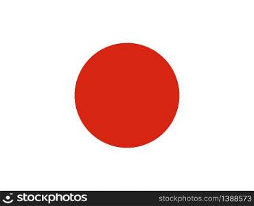 Japan National flag. original color and proportion. Simply vector illustration background, from all world countries flag set for design, education, icon, icon, isolated object and symbol for data visualisation