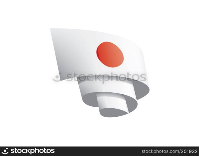 Japan national flag, vector illustration on a white background. Japan flag, vector illustration on a white background