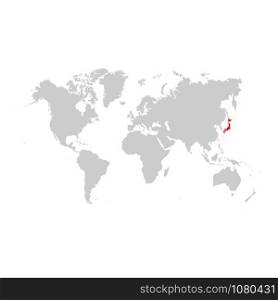 Japan on world map