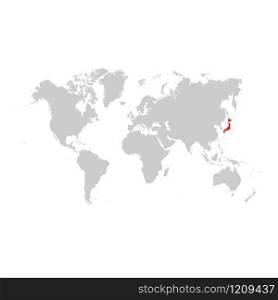 Japan on world map
