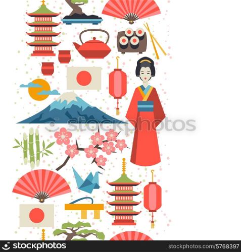 Japan seamless pattern. Illustration on Japanese theme.