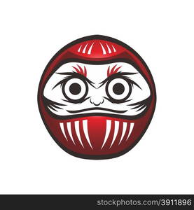 japan warrior doll character theme vector art illustration. japan warrior doll