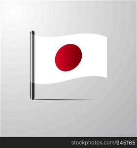 Japan waving Shiny Flag design vector