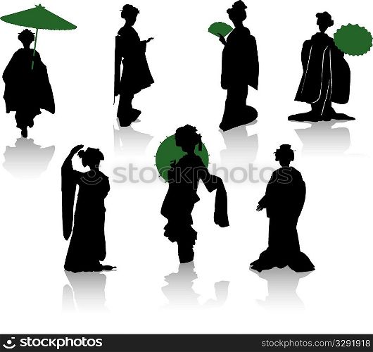 Japanes woman silhouette