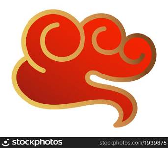 Japanese cloud. Red japan wind design element isolated on white background. Japanese cloud. Red japan wind design element