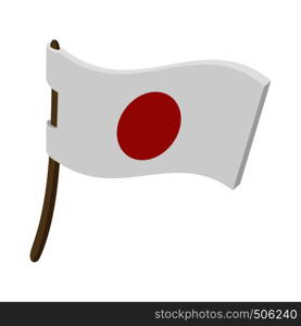 Japanese country flag icon isolated on white background in cartoon style. Japanese country flag icon, cartoon style