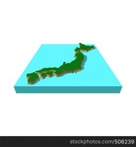 Japanese country map icon isolated on white background in cartoon style. Japanese country map icon, cartoon style