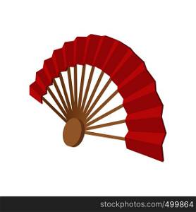 Japanese fan in cartoon style isolated on white background. Japanese fan, cartoon style