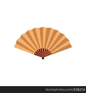 Japanese folding fan icon in flat style isolated on white background. Japanese folding fan icon, flat style