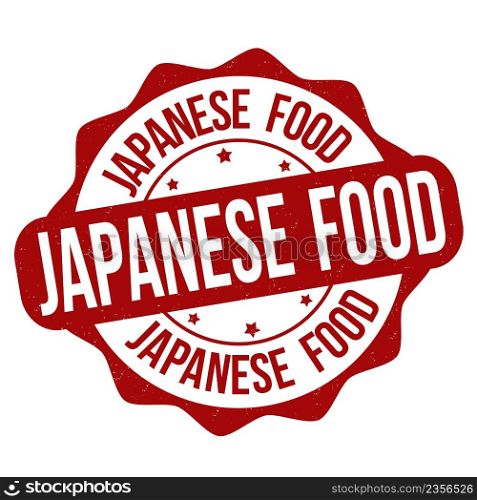 Japanese food label or stamp on white background, vector illustration