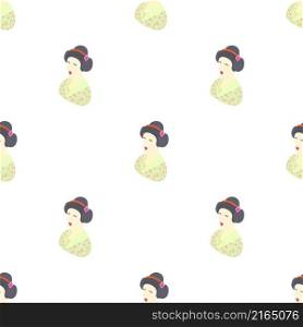 Japanese girl pattern seamless background texture repeat wallpaper geometric vector. Japanese girl pattern seamless vector